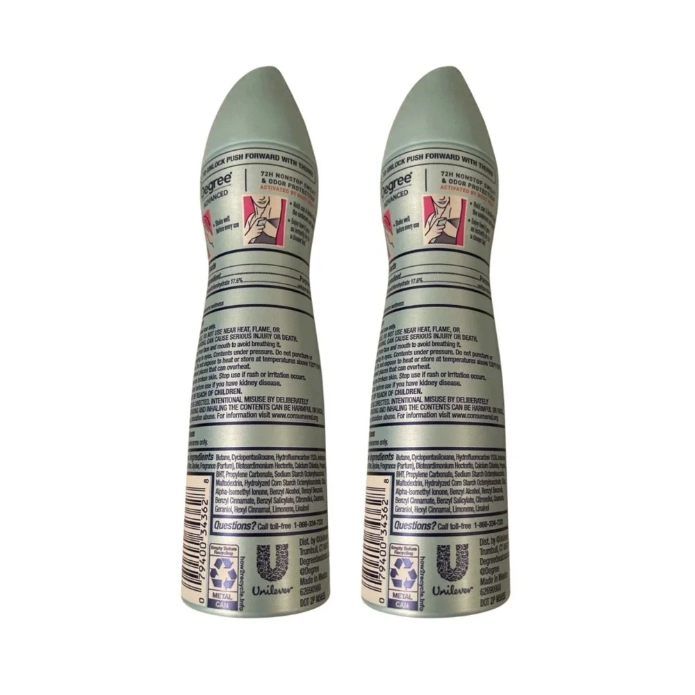Degree Advanced Antiperspirant Deodorant Spray 3.8 oz Sheer Powder‎ Lot of 2